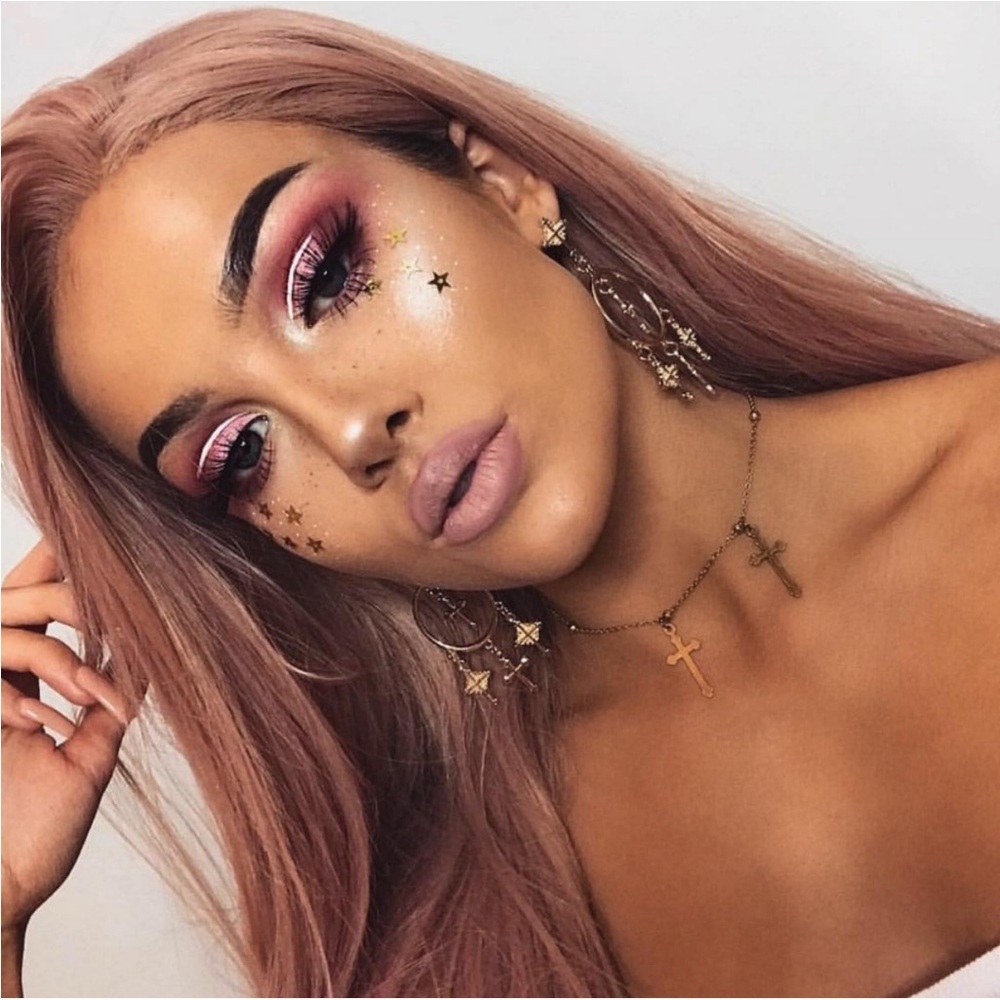 22” Pink ROSE GOLD STRAIGHT Lace Front Wig NEW